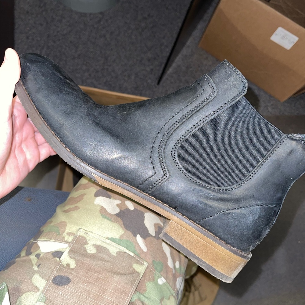 Black Chelsea boots